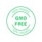 No GMO Logo. Vegetarian Healthy Food Sticker. Organic Nature Badge. Bio Eco Ingredients for Vegan Symbol. Non GMO Green