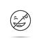 No grinning, face, with, sweat icon. Simple thin line, outline vector of emotion icons for ui and ux, website or mobile