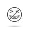 No grinning, squinting icon. Simple thin line, outline vector of emotion icons for ui and ux, website or mobile application on