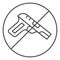 No guns, no arms allowed sign thin line icon, security check concept, weapons prohibited vector sign on white background