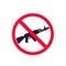 No guns sign with automatic rifle