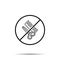 No hair salon, scissors, brushing icon. Simple thin line, outline vector of beauty ban, prohibition, forbiddance icons for ui and