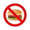No hamburger allowed sign.