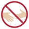 No Handshake icon for coronavirus covid19 infection prevention.