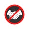 No Handshake icon. Vector illustration. No dealing. No collaboration