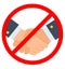 No handshake icon vector illustration no dealing no collaboration COVID 19 prevention concept hygiene icon