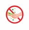 No handshake prevention disease transmition. stop physical contact avoid infection from virus cartoon flat illustration vector iso