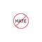 No hate sign icon vector