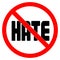 No HATE sign vector illustration