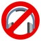 No headphones prohibition sign vector illustration