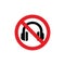 No headphones red prohibition vector sign. Do not wear headphones