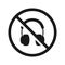 No headphones signs on white background. Vector illustration.