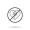 No heart, shamrock, four leaves icon. Simple thin line, outline vector of saint patricks day ban, prohibition, embargo, interdict