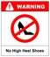 No high heel shoes sign on white background. vector illustration