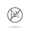 No history, banner icon. Simple thin line, outline vector of history ban, prohibition, embargo, interdict, forbiddance icons for