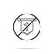 No history, banner icon. Simple thin line, outline vector of history ban, prohibition, embargo, interdict, forbiddance icons for