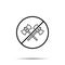 No history, battle, axes icon. Simple thin line, outline vector of history ban, prohibition, embargo, interdict, forbiddance icons