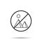 No history, pyramid icon. Simple thin line, outline vector of history ban, prohibition, embargo, interdict, forbiddance icons for