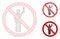 No Hitchhike Vector Mesh Carcass Model and Triangle Mosaic Icon