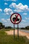 No hitchhiking road sign, Namibia