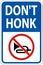 No Honking Sign Don\\\'t Honk On White Background