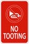 No Honking Sign No Tooting On White Background