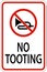 No Honking Sign No Tooting On White Background