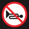 No horn prohibited sign flat icon