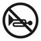 No horn prohibited sign line icon