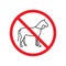 No horse icon. Thin line horse riding sign with prohibition symbol. Vector eps 10 illustration