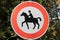 No horse riding traffic sign in Germany