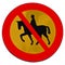 No horse road sign isolation