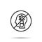 No human, brain, brainstorming, mental process icon. Simple thin line, outline vector of mind process ban, prohibition,