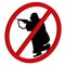 No hunt - no shooting forbidden 3D sign symbol on white background, vector stock illustration preventing shooting and violent