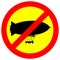 No hydrogen powered blimp zeppelin warning sign vector design graphics