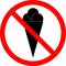 No ice-cream, sign vector illustration. Do not go with ice-cream