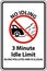 No Idling 3 Minute Idle Limit Sign On White Background