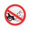 No idling engine off sign icon