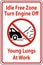 No Idling Zone Please Turn Off Engine Sign On White Background