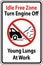 No Idling Zone Please Turn Off Engine Sign On White Background