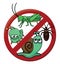 No Insect Animals Sign Cartoon Color Illustration