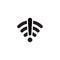 No Internet Connection Icon Vector. Wifi Off with Exclamation Mark Symbol