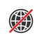 No internet connection sign. No Globe vector icon