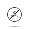 No island, chest, palm icon. Simple thin line, outline vector of summer ban, prohibition, forbiddance icons for ui and ux, website