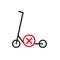 No kick scooter allowed icon