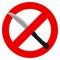 No knife or no weapon prohibition sign vector illustration