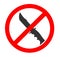 No Knife Sign and Symbol