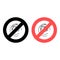 No the labyrinth chart icon. Simple glyph, flat vector of charts and diagrams ban, prohibition, embargo, interdict, forbiddance