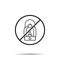 No lamp, fire icon. Simple thin line, outline vector of summer ban, prohibition, forbiddance icons for ui and ux, website or