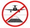 NO landing Icon. plane no lands on the runway isolated. vector illustration. do not landing down